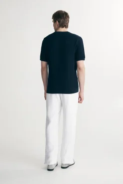 Textured crew neck sweater