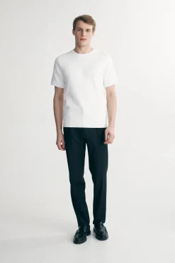 Textured crew neck sweater