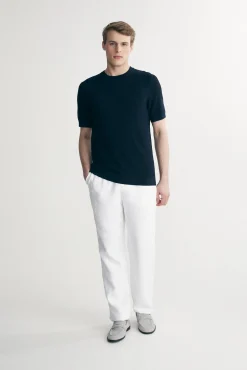 Textured crew neck sweater