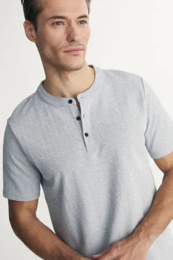 Textured henley t-shirt