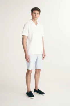Textured johnny polo