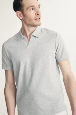 Textured johnny polo