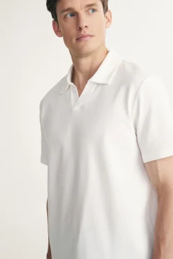Textured johnny polo