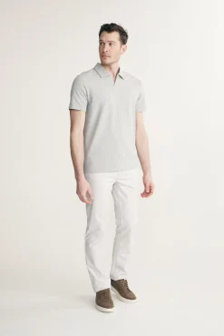 Textured johnny polo