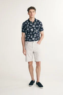 Textured slim fit bermuda