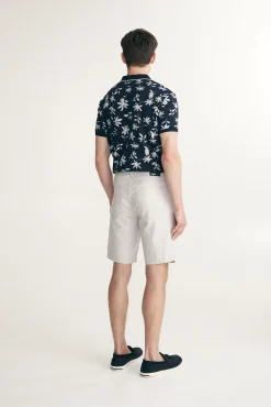 Textured slim fit bermuda