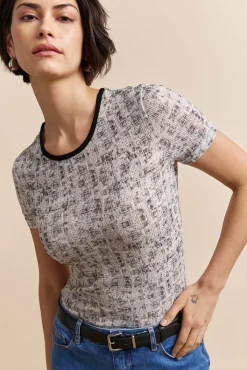 Textured T-shirt with print