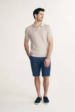 Textured vertical stripes polo
