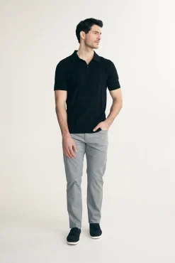 Textured vertical stripes polo