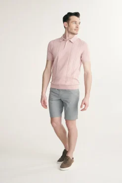 Textured vertical stripes polo