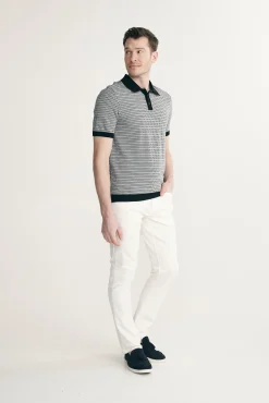 Two tone jacquard polo