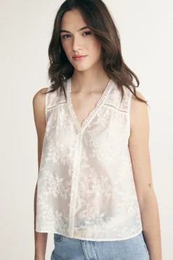 V-neck sleeveless top