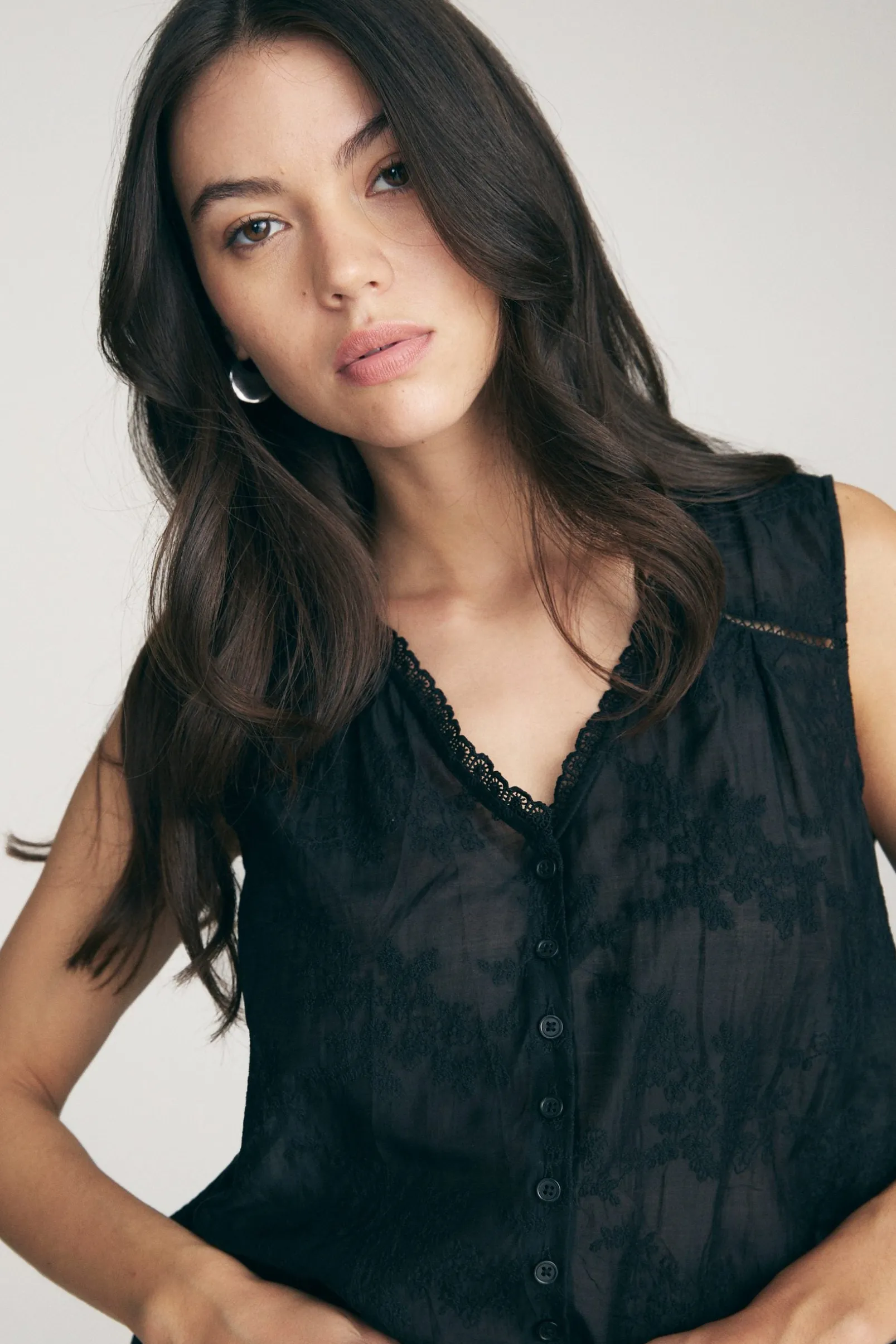 V-neck sleeveless top