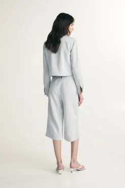Wide leg crop high waist pants