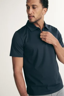Zip-up technical polo