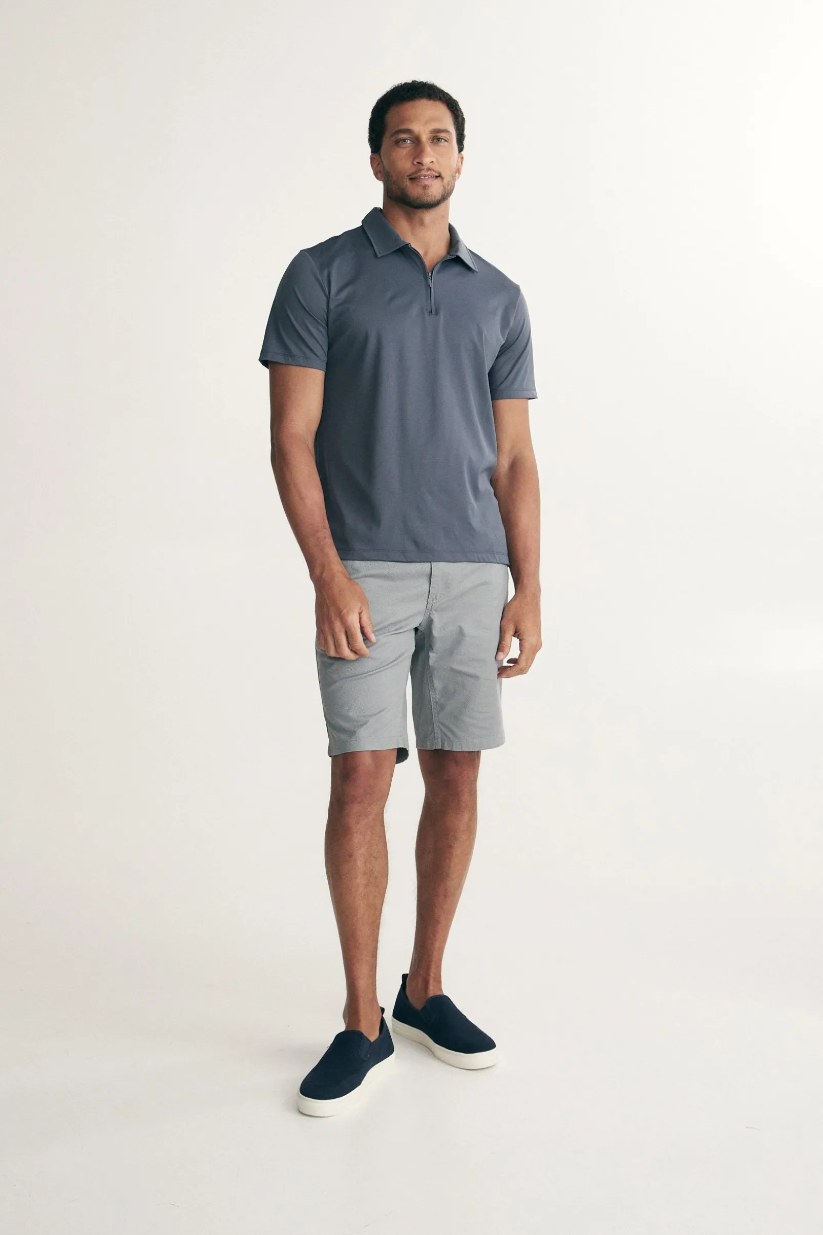 Zip-up technical polo